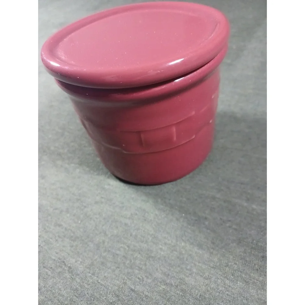 Longaberger Pottery Woven‎ Traditions Crock Paprika Red Cranberry